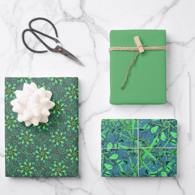 Hojas de papel de ajuste de impresión de hoja verd (Anverso)