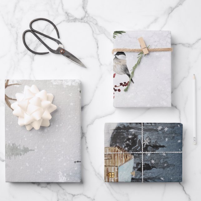 Hojas de papel de ajuste de invierno (Anverso)