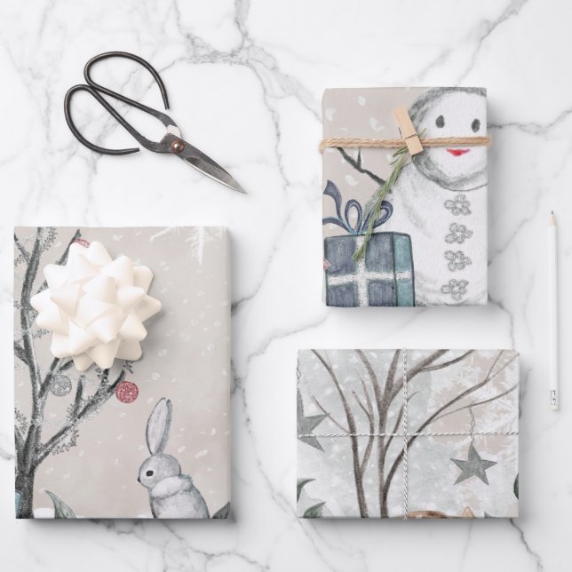 Hojas de papel de ajuste de invierno (Anverso)