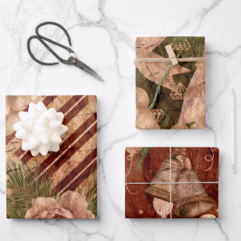 Hojas de papel de ajuste de Navidad antiguas