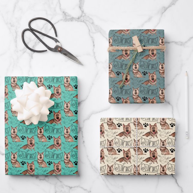 Hojas de papel de ajuste de Personalizado Shepherd (Anverso)