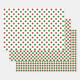 Hojas de papel de ajuste de puntos rojos y verdes