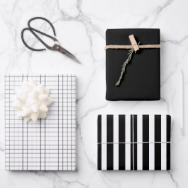 Hojas de papel de ajuste de regalo monocromo Perso