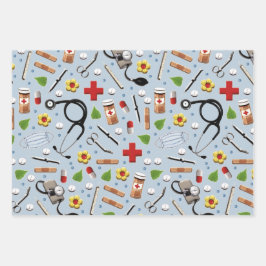 Hojas de papel de ajuste de regalo para médicas