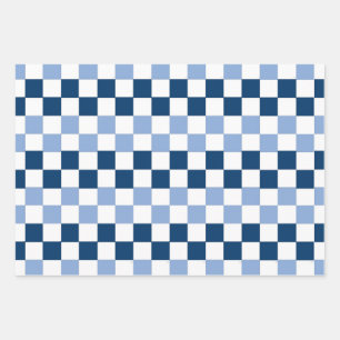 Hojas de papel de ajuste de verificación azul y bl