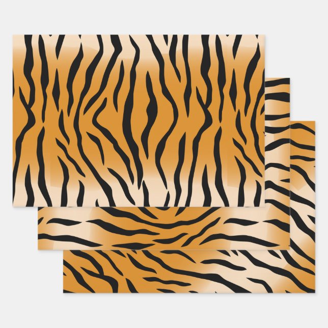 Hojas de papel de ajuste del patrón de tigres (Set)