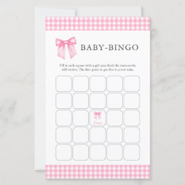 Hojas de papel de Bingo para Baby Shower con lazo 