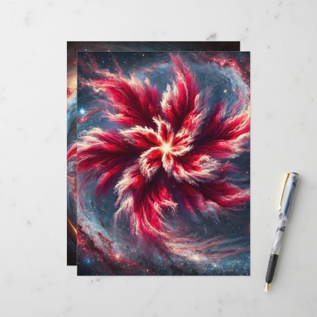 Hojas de papel de cuadernillo de póinsettia de gal (Anverso/Reverso In Situ)