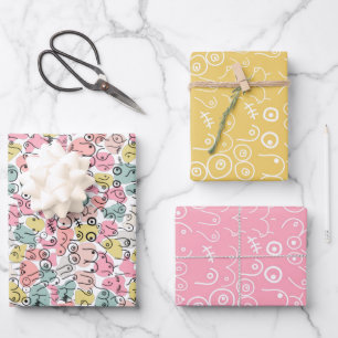 hojas de papel de envoltura de diseño de pecho ros