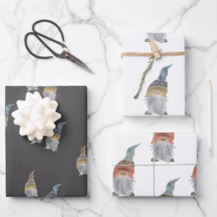 Hojas de papel de envoltura de gnomos - conjunto d