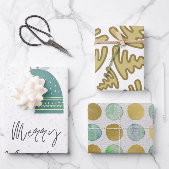 Hojas de papel de envoltura de patrones de vacacio (Anverso)