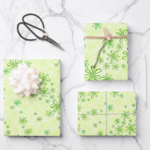 Hojas de papel de envoltura de patrones florales