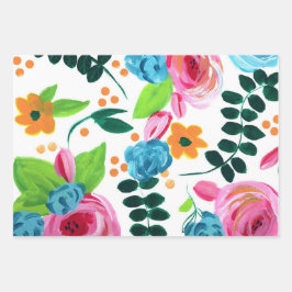 Hojas de papel de envoltura de Pop botánico