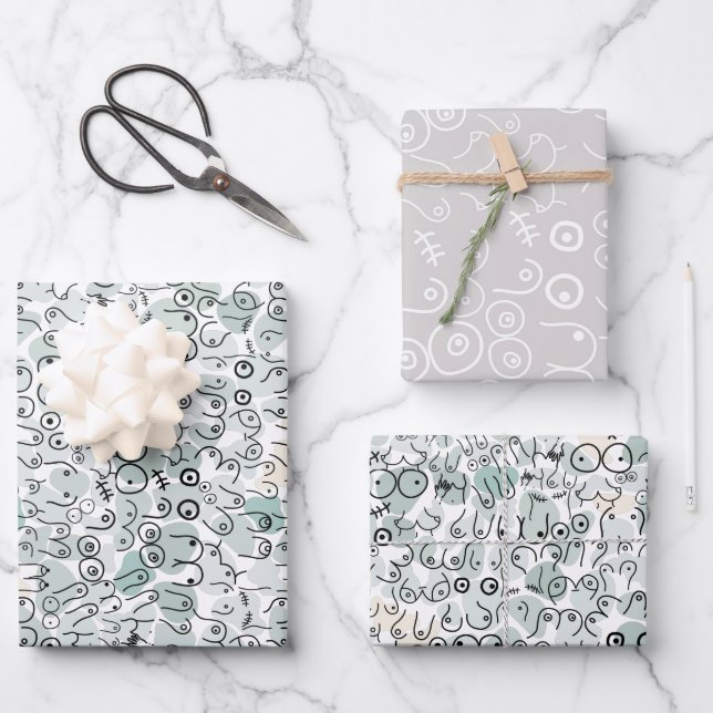 hojas de papel de envoltura de senos feministas de (Anverso)