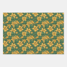 hojas de papel de envoltura floral