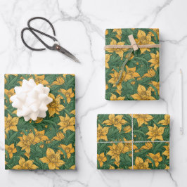 hojas de papel de envoltura floral