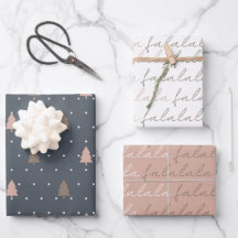 Hojas de papel de envolver árboles de Navidad Boho