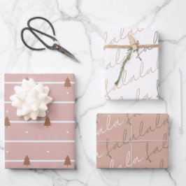 Hojas de papel de envolver árboles de Navidad Boho