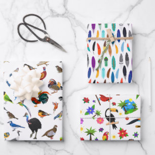 Hojas de papel de envolver con nervios de pájaro