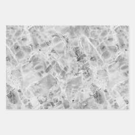 Hojas de papel de envolver de mármol opulento gris