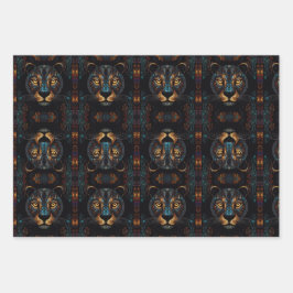 Hojas de papel de envolver de pantera negra salvaj