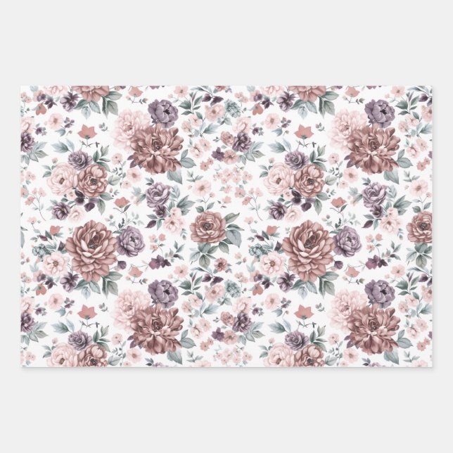 Hojas de papel de envolver florales (Anverso)