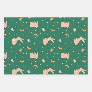 Hojas de papel de envolvimiento con temas de conej