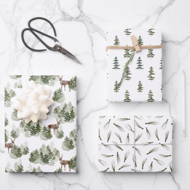 Hojas de papel de envolvimiento de árboles foresta (Anverso)