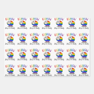 Hojas de papel de envolvimiento de arcoiris de 3 h