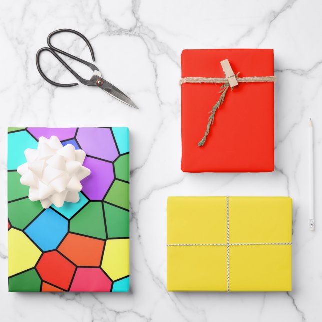 Hojas de papel de envolvimiento de arcoiris de vid (Anverso)