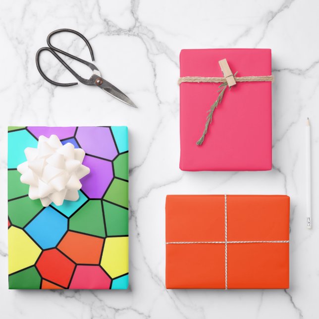 Hojas de papel de envolvimiento de arcoiris de vid (Anverso)