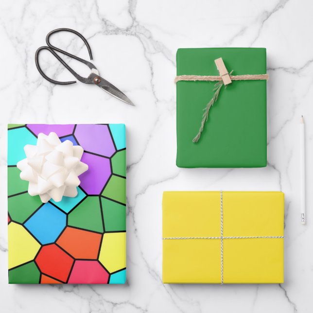 Hojas de papel de envolvimiento de arcoiris de vid (Anverso)