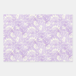 Hojas de papel de envolvimiento de arcoiris Dino D