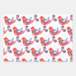 Hojas de papel de envolvimiento de arte folclórico