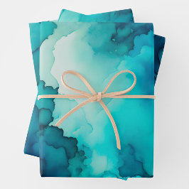 Hojas de papel de envolvimiento de arte humedecido