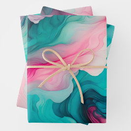 Hojas de papel de envolvimiento de arte humedecido