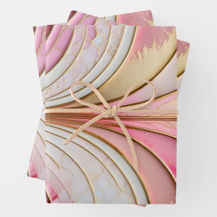Hojas de papel de envolvimiento de color Art Déco
