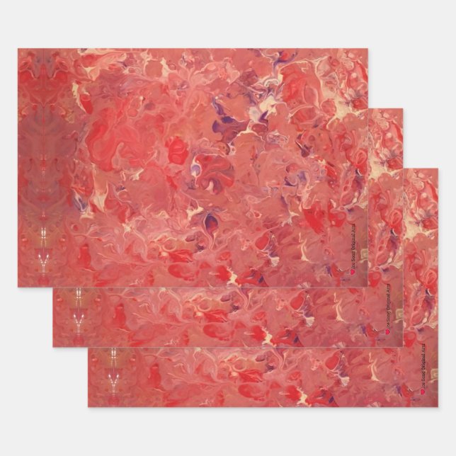 Hojas de papel de envolvimiento de crema morada ro (Set)