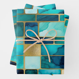 Hojas de papel de envolvimiento de cristal con man