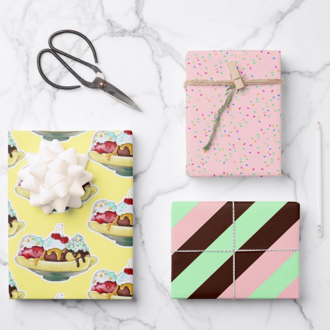 Hojas de papel de envolvimiento de cumpleaños divi (Anverso)