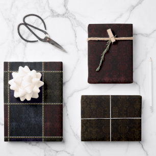 Hojas de papel de envolvimiento de Damask Gold osc