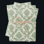 Hojas de papel de envolvimiento de Damask navideña<br><div class="desc">Hermosos Navidades Damask,  chapas de regalo de patrón.</div>