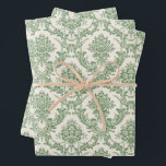 Hojas de papel de envolvimiento de Damask navideña<br><div class="desc">Hermosos Navidades Damask,  chapas de regalo de patrón.</div>
