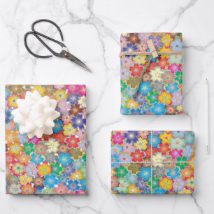 Hojas de papel de envolvimiento de diseño floral c