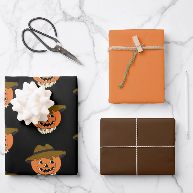 Hojas de papel de envolvimiento de espantapájaros  (Anverso)