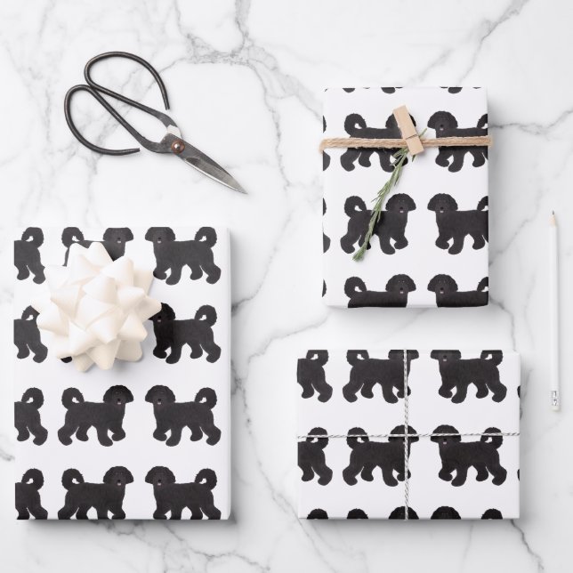 Hojas de papel de envolvimiento de Labradoodle (Anverso)