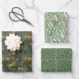 Hojas de papel de envolvimiento de leopardo de Saf