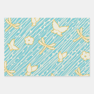 Hojas de papel de envolvimiento de mariposa de pri