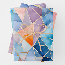 Hojas de papel de envolvimiento de mosaico de cris