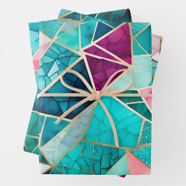 Hojas de papel de envolvimiento de mosaico de cris